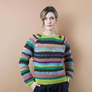 MAGLIA CROCHET. LANA. MULTICOLORE