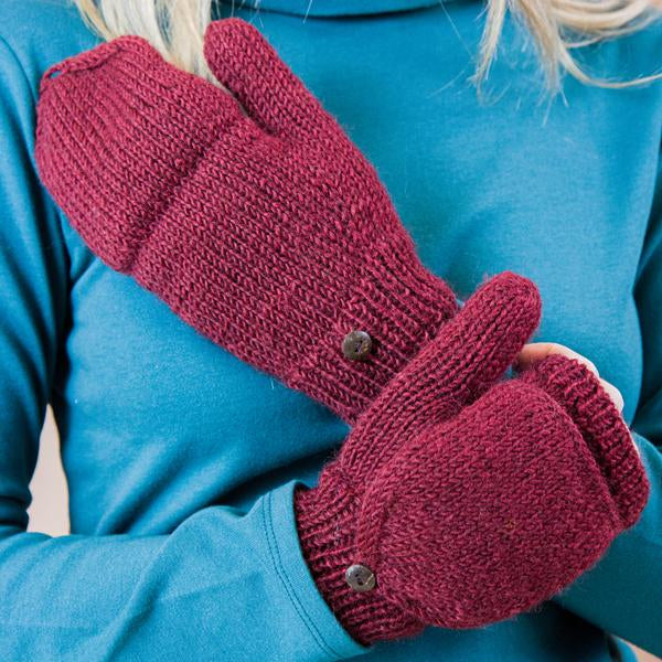 GUANTI MENTA LANA E INTERNO FELPATO BORDEAUX