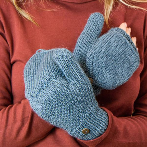 GUANTI MENTA LANA E INTERNO FELPATO AZZURRO AVIO