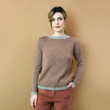 Carica l&#39;immagine nel visualizzatore di Gallery, MAGLIA EDERA. ALPACA. RIGHE COCCIO E BEIGE
