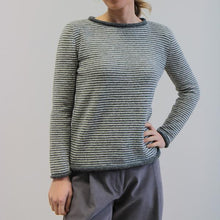 Carica l'immagine nel visualizzatore di Gallery, MAGLIA NEW EDERA ALPACA SUPERFINE RIGHE GRIGIO
