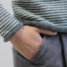 Carica l'immagine nel visualizzatore di Gallery, MAGLIA NEW EDERA ALPACA SUPERFINE RIGHE GRIGIO

