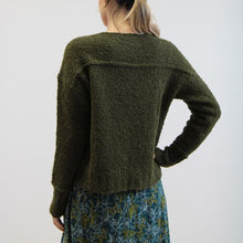 Carica l'immagine nel visualizzatore di Gallery, MAGLIA CISTO ALPACA SUPERFINE BOUCLE' VERDE OLIVA
