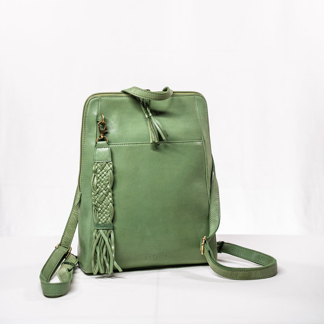 ZAINO PELLE LONDON VERDE