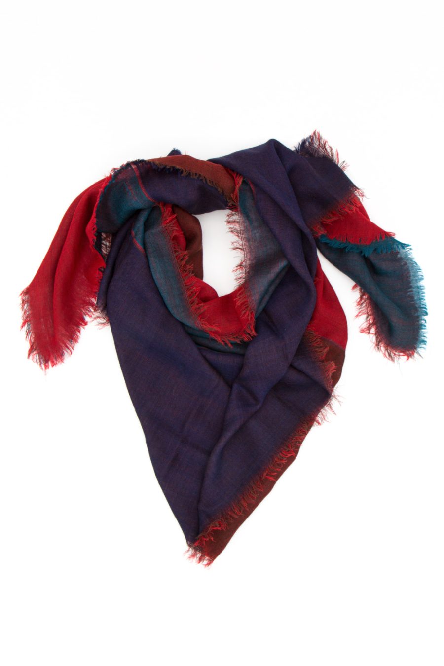 STOLA IN LANA DOPPIO STRATO ROSSO BLU