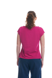 TEES ALESSIA IN JERSEY STRETCH, CICLAMINO