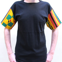 Carica l&#39;immagine nel visualizzatore di Gallery, T-shirt nera con maniche wax
